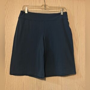 Athleta Navy Blue High Rise Biker Shorts 10” Inseam size Large